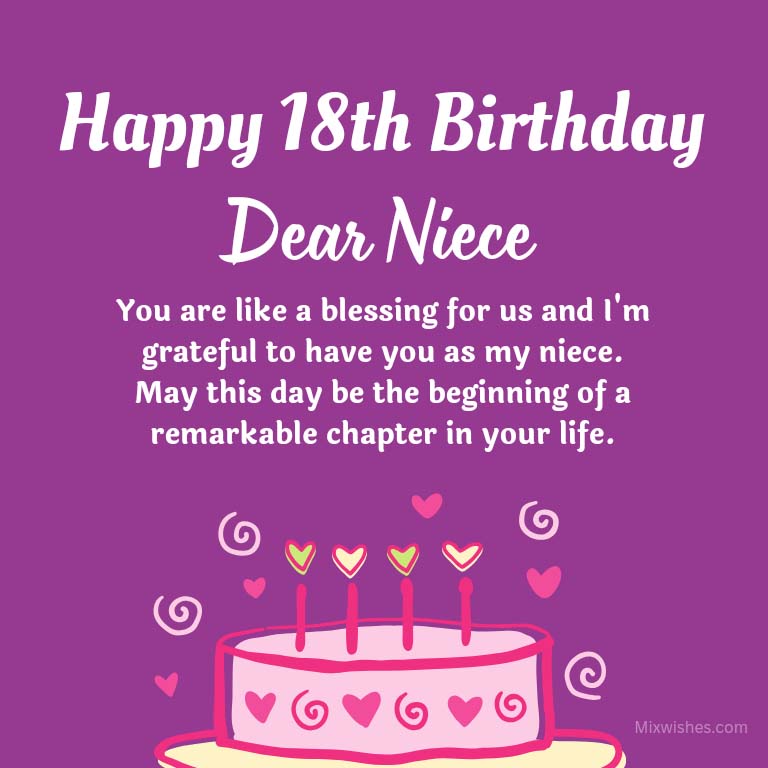 50+ Inspiring 18th Birthday Wishes for Niece With Images